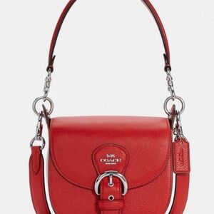 NWT Coach Kleo Shoulder Bag 17 - Silver/Bright Poppy